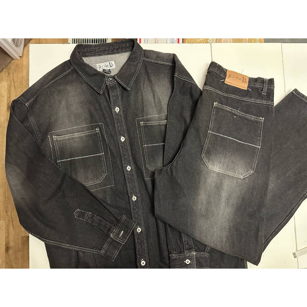 VTG 90's Denim technology set jacket and jeans oversized size 2X
